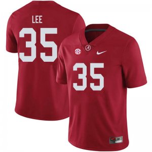 NCAA Men's Alabama Crimson Tide #35 Shane Lee Stitched College 2019 Nike Authentic Crimson Football Jersey XA17I58KE